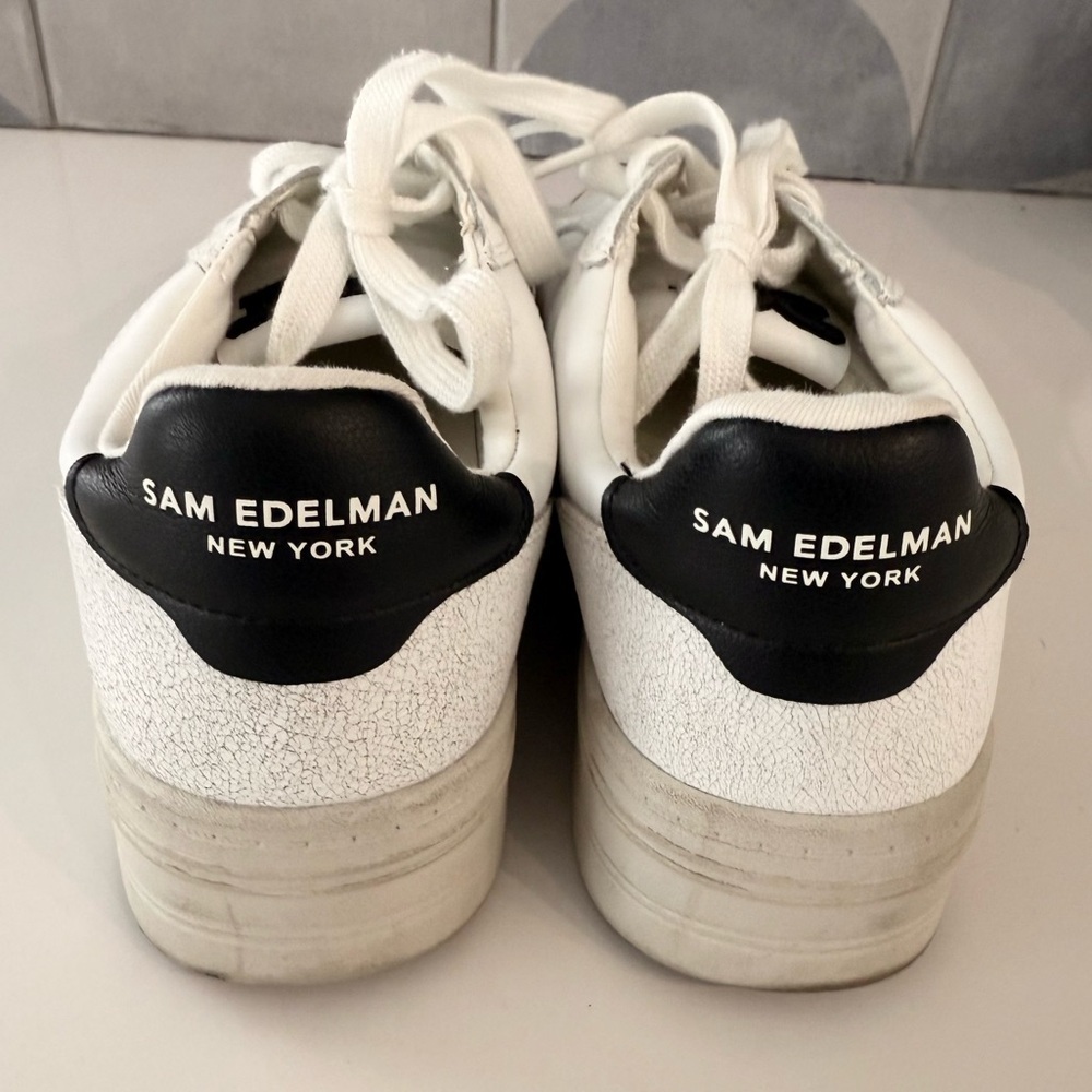 Sam Edelman black and white chunky platform sneakers. 10 - Picture 2 of 4